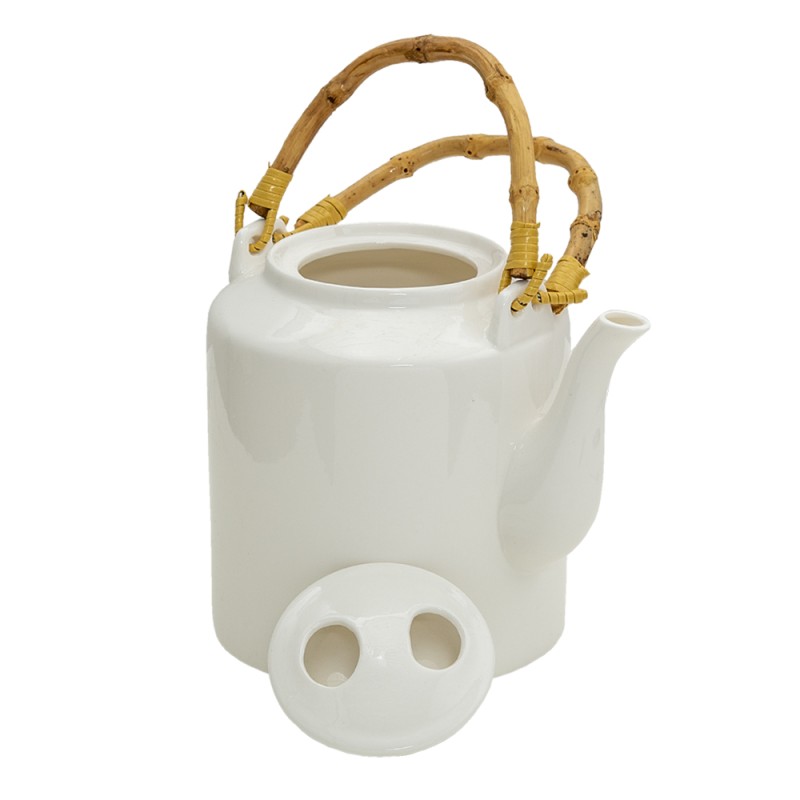 Clayre & Eef Teapot 1500 ml White Porcelain Round