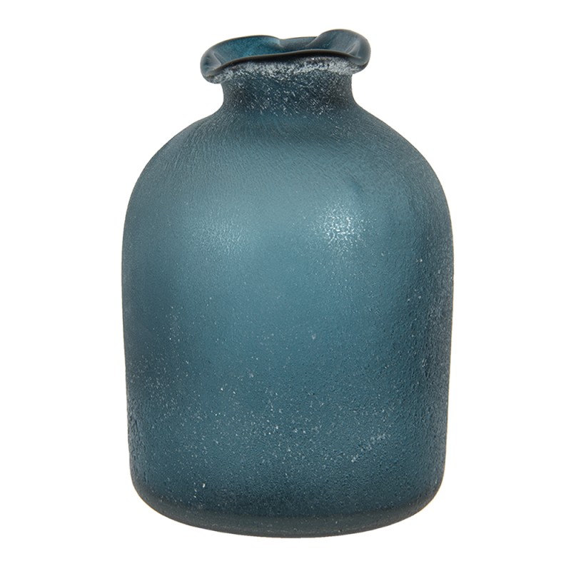 Clayre & Eef Vase Ø 7x10 cm Blau Glas Rund