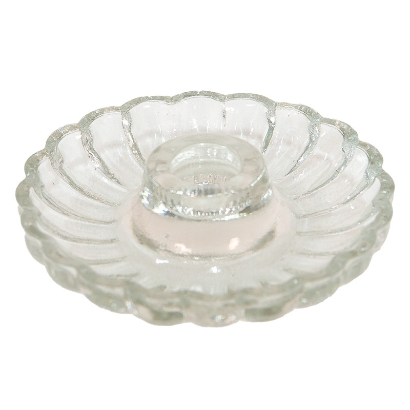 Clayre & Eef Candle holder Ø 11x3 cm Glass