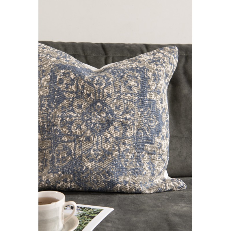 Clayre & Eef Federa per cuscino 50x50 cm Blu Beige Cotone Quadrato