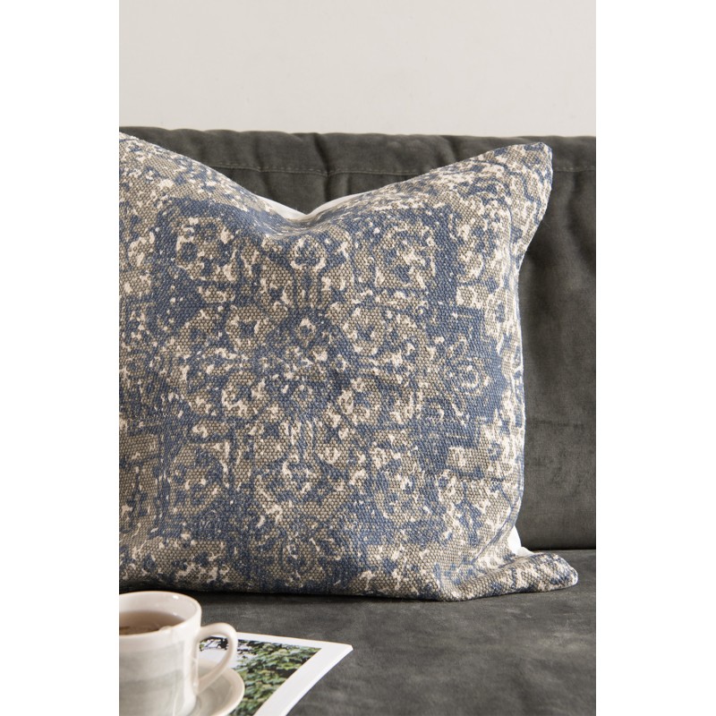 Clayre & Eef Cushion Cover 50x50 cm Blue Beige Cotton Square