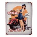 Clayre & Eef Plaque de texte 20x25 cm Gris Fer Moteur Motor Cycles Garage
