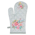Clayre & Eef Oven Mitt and Pot Holder set of 2 Green Cotton