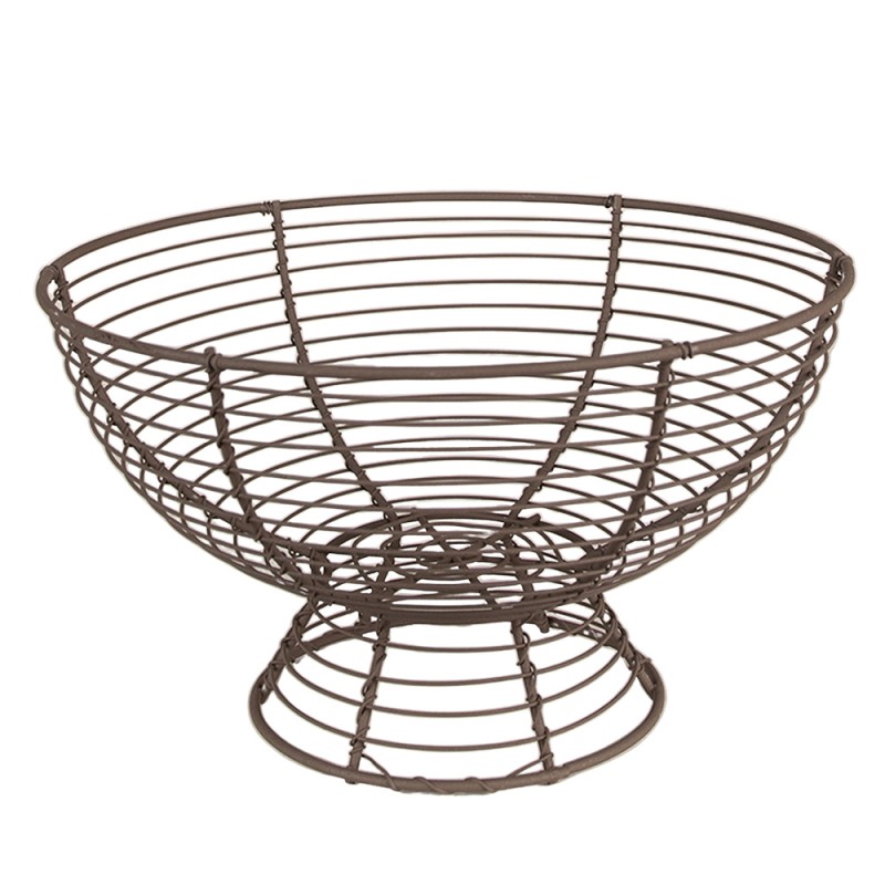 Clayre & Eef Storage Basket Ø 25x14 cm Brown Iron