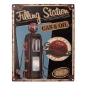 Clayre & Eef Text Sign 20x25 cm Black Iron Filling station