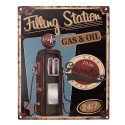 Clayre & Eef Plaque de texte 20x25 cm Noir Fer Filling station