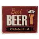 Clayre & Eef Plaque de texte 33x25 cm Rouge Fer Best Beer Oktoberfest