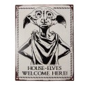 Clayre & Eef Plaque de texte 25x33 cm Beige Noir Fer Elfe House-elves