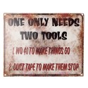 Clayre & Eef Text Sign 25x20 cm Beige Red Iron One only needs two tools