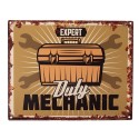Clayre & Eef Text Sign 25x20 cm Brown Iron Tool Box Expert Duty mechanic