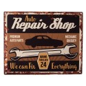 Clayre & Eef Tekstbord  25x20 cm Bruin Ijzer Auto Repair shop