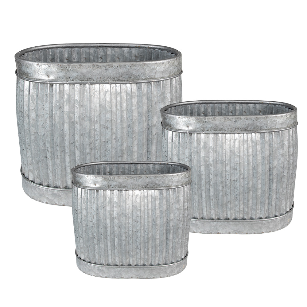 Planthouder 38X28X36 Cm Grijs Metaal-image