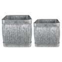 Clayre & Eef Supporto per piante 31x31x28 cm Grigio Metallo Quadrato