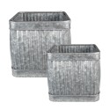 Clayre & Eef Porte-plante 31x31x28 cm Gris Métal Carré