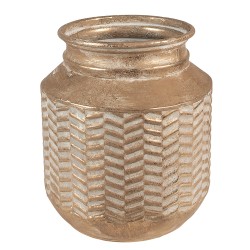 Clayre & Eef Bloempot  Ø 21x23 cm Goudkleurig Metaal