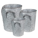 Clayre & Eef Porte-plante Ø 25x28  cm Gris Métal