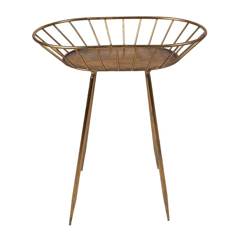 Clayre & Eef Side Table 48x31x53 cm Gold colored Metal Oval