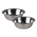 Clayre & Eef Dog Bowl 2x500 ml Brown Wood Iron Rectangle