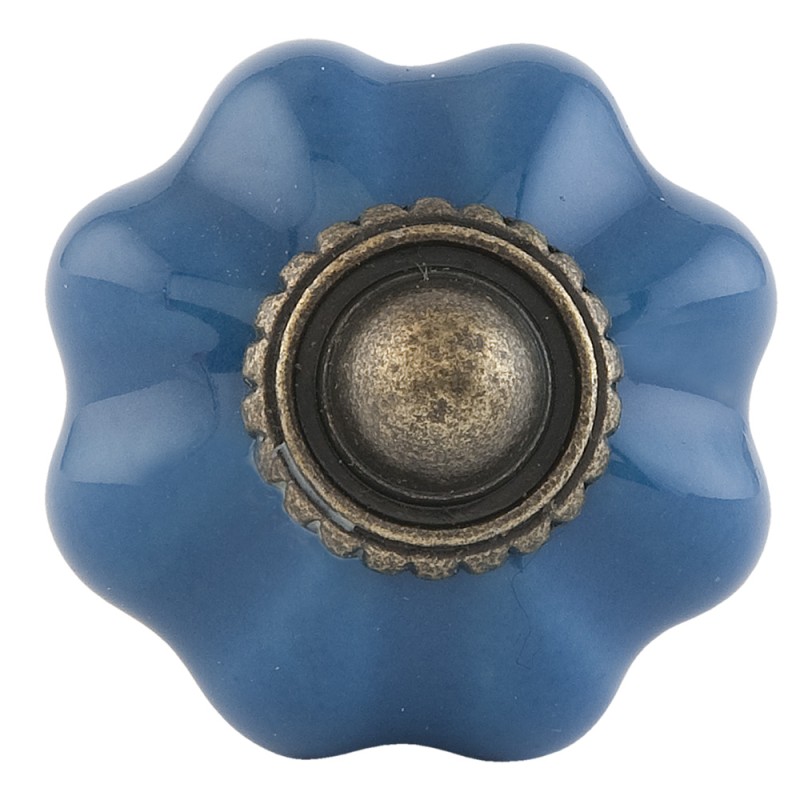 Clayre & Eef Pomello Ø 3 cm Blu Marrone  Ceramica