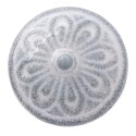 Clayre & Eef Door Knob Ø 4 cm Grey White Ceramic Round Flowers
