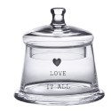 Clayre & Eef Storage Jar Lid Ø 12x13 cm Glass Round Heart Love it all