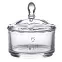 Clayre & Eef Glass Jar Ø 9x9 cm Glass Round Heart Sweets