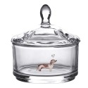 Clayre & Eef Glass Jar Ø 9x9 cm Glass Round Dachshund