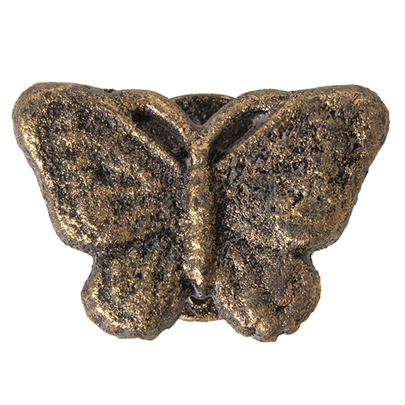Clayre & Eef Türknauf Schmetterling 8 cm Goldfarbig Eisen
