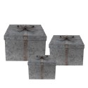 Clayre & Eef Scatola di archiviazione 24x24x18 cm Grigio Metallo Quadrato