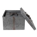 Clayre & Eef Storage Box 24x24x18 cm Grey Metal Square