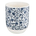 Clayre & Eef Mug 100 ml Blue Porcelain Round Leaves