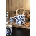 Clayre & Eef Teapot 800 ml Blue White Porcelain Round Flowers