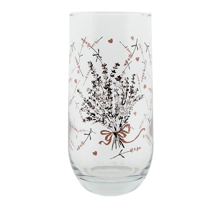 Clayre & Eef Wasserglas 280 ml Glas Lavendel