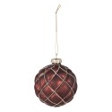 Clayre & Eef Christmas Bauble Set of 2 Ø 8 cm Red Glass