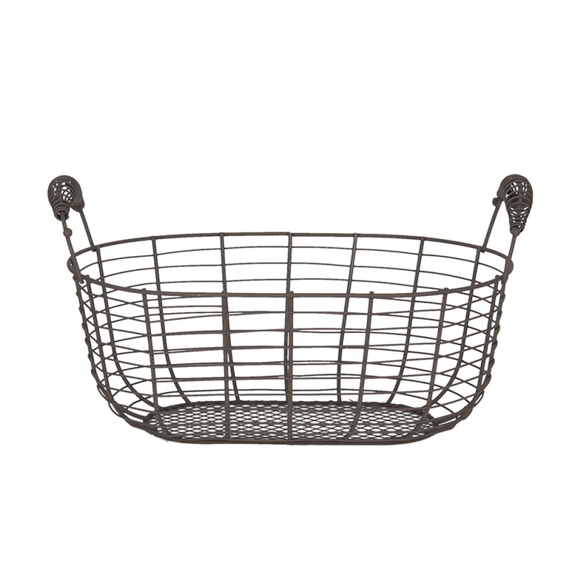 Clayre & Eef Storage Basket Set of 2 Brown Iron Round
