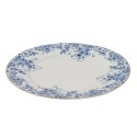 Clayre & Eef Assiette de dîner Ø 26 cm Bleu Porcelaine Rond Fleurs