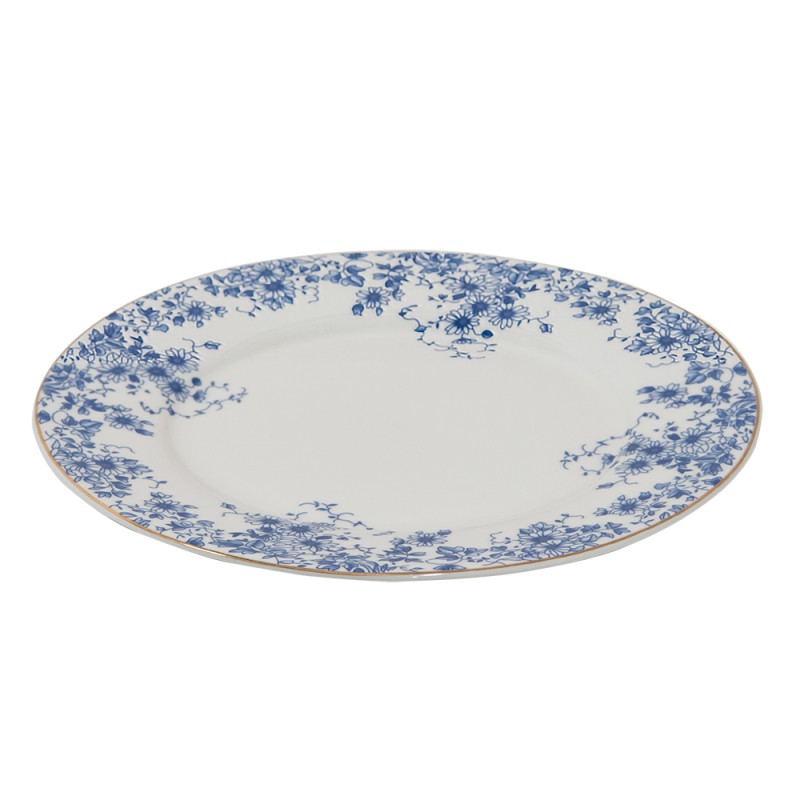 Verkoper Milieuactivist het spoor Clayre & Eef Dinerbord Ø 26 cm Blauw Porselein Rond