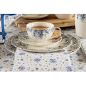 Clayre & Eef Assiette de dîner Ø 26 cm Bleu Porcelaine Rond Fleurs