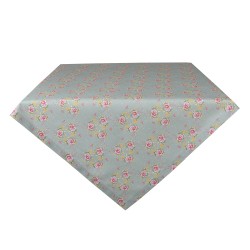 Clayre & Eef Tablecloth 100x100 cm Green Pink Cotton Square Flowers