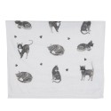 Clayre & Eef Serviette invité 40x66 cm Gris Blanc Coton Chats