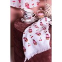 Clayre & Eef Guest Towel 40x66 cm White Pink Cotton Rectangle Cupcake