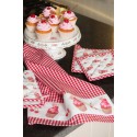 Clayre & Eef Manique de cuisine pour enfants 16x16 cm Rouge Rose Coton Cupcakes