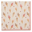 Clayre & Eef Napkins Paper Set of 20 33x33 cm (20) Beige Pink Paper Ice Cream