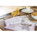 Clayre & Eef Tea Towel  50x70 cm Purple White Cotton Lavender