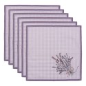 Clayre & Eef Napkins Cotton Set of 6 40x40 cm Purple White Cotton Square Lavender
