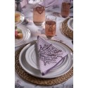 Clayre & Eef Napkins Cotton Set of 6 40x40 cm Purple White Cotton Square Lavender