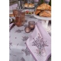 Clayre & Eef Serviettes Coton set de 6 40x40 cm Violet Blanc Coton Carré Lavande