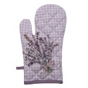 Clayre & Eef Oven Mitt 18x30 cm Purple White Cotton Lavender