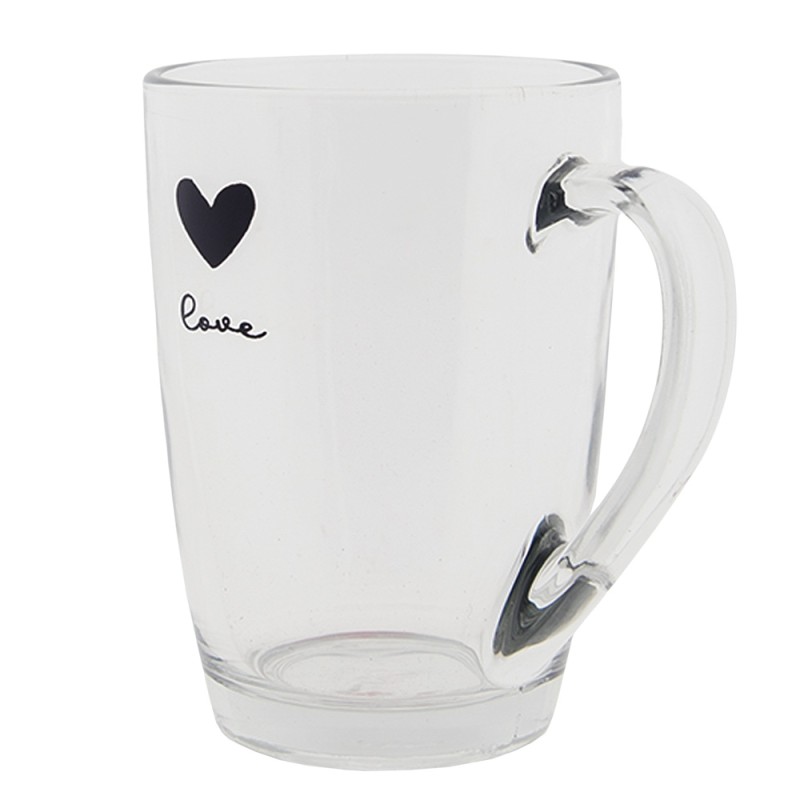 Clayre & Eef Verre à thé 300 ml Verre Coeur Love