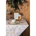 Clayre & Eef Tea Towel  50x70 cm White Beige Cotton Deer
